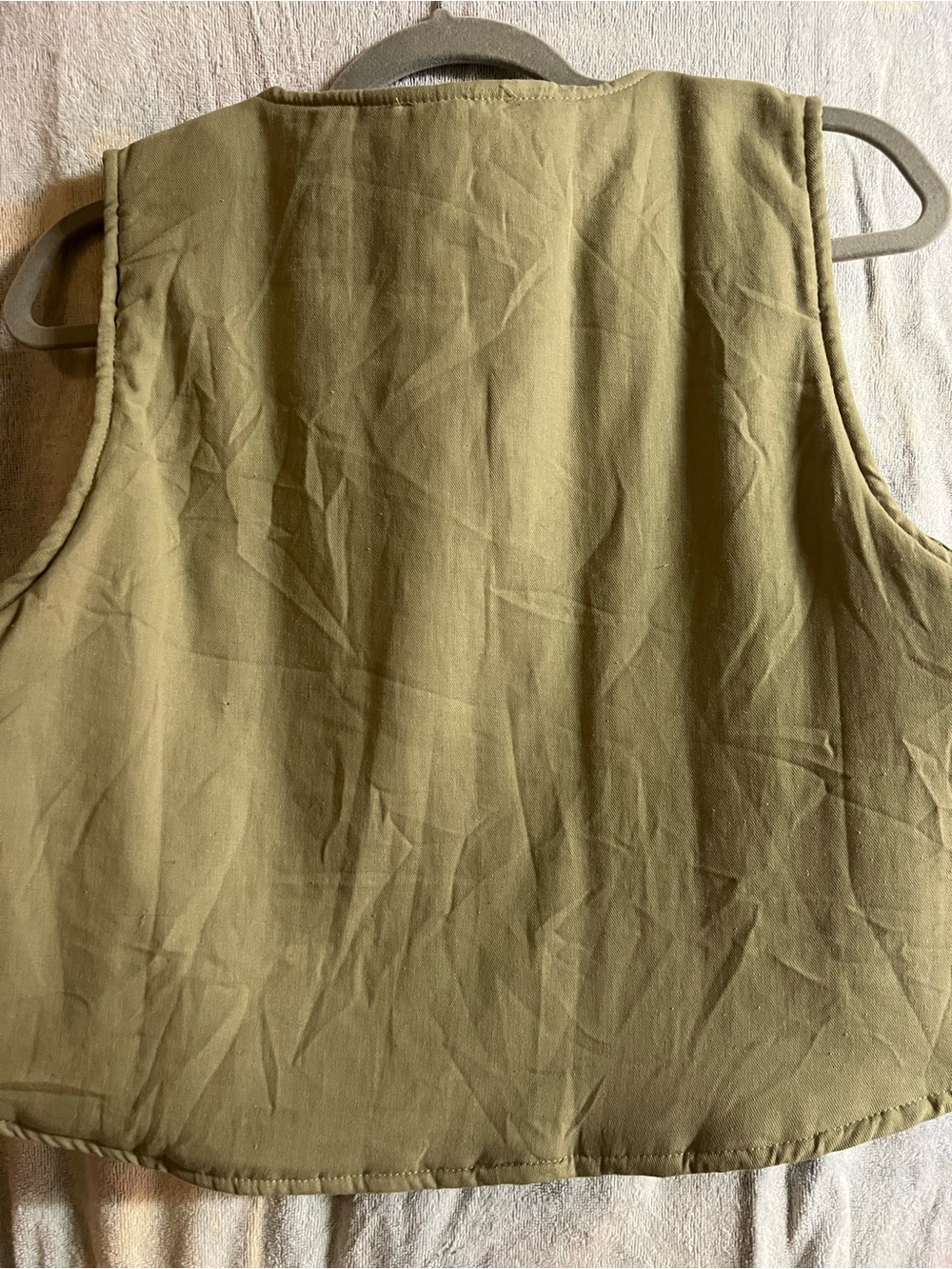 Polagram Olive Green Embroidered Quilted Vest - Picture 4 of 5